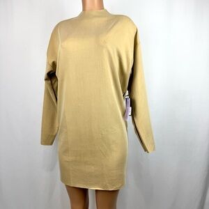 Kada NWT The Forever Funnel Neck Mini Dress Long Sleeve Lux Bodycon Stretchy - L